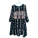 Luxology  lux Plus Size Bell Sleeve Printed Shift Dress black Size 18w nwot boho Photo 1