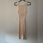 Amazon  Knit Beige White Sleeveless‎ MidiDress With Cutout Size Small Photo 1