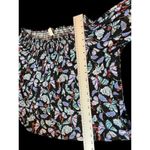 Free People  Black Butterfly Novelty Long Sleeve On Or Off Shoulder Top S Photo 3
