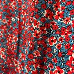 2X Red Floral Ruffle Sleeve Blouse – Teal Accents Photo 3