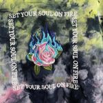 Blind Rooster Sweatshirt Medium Pullover Tie Dye Floral Embroidered Soul On Fire Blue Photo 9