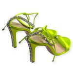 Schutz new  𒀭 Islah Satin + Crystal Heeled Sandals 𒀭Fresh Green [Neon] 𒀭 7.5M Photo 2