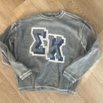 Sigma Kappa SK sorority ribbed sweatshirt Gray Size M Photo 0