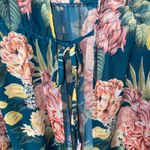 Jantzen NWOT  Teal Blue Isn't It Romantic Floral Kimono Swim Cover-Up Women Small Photo 3