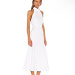 Milly NWT Cady Penelope High Neck Halter Midi Dress in Ecru Sz 4 $395 Photo 6