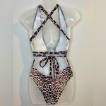 SheIn Animal Print Plunging Neckline One Piece Swimsuit Size Medium Photo 3