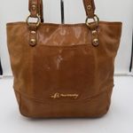 B Makowsky  Brown Textured Leather Tote Bag Gold Hardware Photo 0