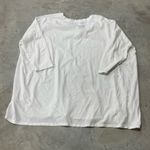 Garnet Hill  Organic Cotton White 3/4 length boxy oversized shirt womens size med Photo 5