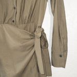 Mango MNG x Green Long Sleeve Wrap Dress Size 4 Photo 1