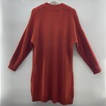 Max Studio  Plus 1X Cardigan Sweater Open Front Pumpkin Orange Waffle Knit Womens Photo 2