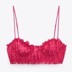 ZARA NWOT BLOGGERS FAV TEXTURED CORSET CROP TOP MAGENTA PINK LARGE Photo 0