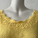 Blair Vintage USA yellow cottage core crochet waffle print scoop neck sweater XL Photo 3