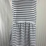 Stella Striped Crochet Trim Babydoll Tank Top Women's Size Medium White Photo 2