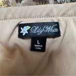 Lily White  Champagne Gold Iridescent Sequin Leopard Print Mini Skirt Photo 5