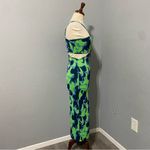 ZARA Green Asymmetric Jacquard V-Neck Dress Size M Spaghetti Strap One Sleeve Photo 9