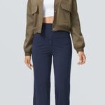 Halara  High Waisted Button Multiple Pockets Straight Leg Casual Pants Sz Small T Photo 4