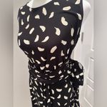 Boden Black White Sleeveless Belted Brush Stroke Ballet Knee Length Dress Size 8 Photo 7