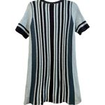 Free People  Lollipop Sweater Mini Dress Boho Knit Navy Baby Blue Cozy Chic Small Photo 4