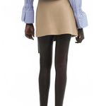 Mango Cotton Wrap Buckle Asymmetric Pleated Mini Skirt Beige NWT FLAW 4 Photo 5