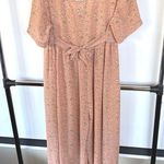 EXPRESS 90s  Pastel Pink Wide Leg Jumpsuit Babydoll Girly Floral Bambicore Medium Photo 3