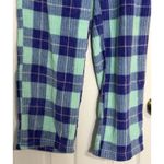 Faded Glory  Blue/Aqua Plaid Fleece Pajama Pants, Tie Waist, Large, 12-14 Photo 2