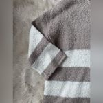 FAVLUX  Neutral Striped Sweater 3/4 Sleeves Beige and White Size Small Photo 8