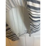 Loft Black White Striped Midi Skirt 14 Petite A-Line Tie Belt Side Zipper Lined Photo 4