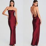 retrofete Keaton Silk Strapless Dress Cabernet Womens Size XS Red Photo 0