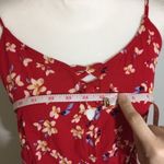 Xhilaration NWT Red Ivory Floral Ruffle Strappy Midi Dress New Photo 3