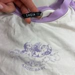 SheIn XL White Angel Baby  90s Stretch Crop Top Photo 2