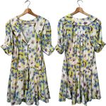 Free People NWT Sugar Crush Mini Dress Women's Medium Lemon Combo Floral Flowy Photo 3