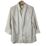 Alfani  White Black Dot Printed Y2K Long Sleeve Button Down 18 Photo 0