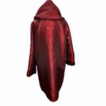 Ubu Reversible Parisian Opera Raincoat Small Black Red iridescent Pleated Hooded Photo 6