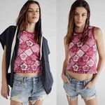 Daydreamer  Size XS Hibiscus Shrunken Tank Top In‎ Jam Pink - New Photo 5