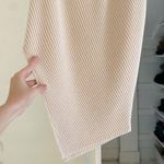 Theory Evian Stretch Twisted Rib Wool Knit Midi Skirt in Ecru Size P Retail $355 Photo 6