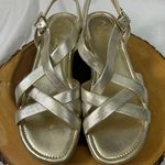 Cole Haan Cole Haan Nike Air Sole Women's Gold Metallic Strappy Sandals Size 7.5 Photo 5