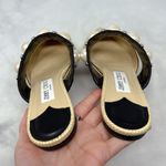 Jimmy Choo Basette Pearl Embellished Raffia Pointed Toe Slide Mule Flat Shoes 38 Photo 10
