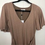 Lovers + Friends  Asymmetrical Midi Dress Tan NWT Photo 2