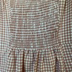 Majorelle  Gingham dress button down off shoulder sweetheart golden gal bow Photo 9
