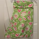 Floral Green and Pink Strapless Mini Dress Photo 0