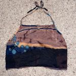 Milan Vintage Tie-Back Mineral Dye Halter Crop Top Photo 3