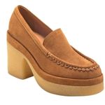 Marc Fisher LINA HEELED BROWN LOAFER Size 9 Photo 7