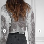 AMIRI cropped cashmere blend gray python print long sleeve pullover sweater Photo 4