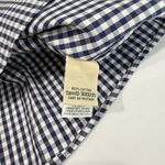 LL Bean Blue Gingham 3/4 Sleeve Wrinkle Free Pinpoint Oxford Shirt Size SMALL Photo 9