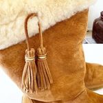 UGG  Chestnut Plumdale Tassel Sheepskin Tall Boot Side Zip Women 10 ~ SN 1894 Photo 3