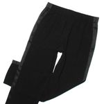 Eileen Fisher NWT Ankle in Black Silk Georgette Crepe Tuxedo Stripe Pants XS Photo 1