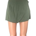 Princess Polly  100% Linen Women's Green Casual Mini A Line Wrap Skirt Skort Sz 6 Photo 0