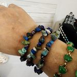 Set of 3 Bracelet Set Lapis Lazuli Malachite Natural Gem Stone Green Photo 3
