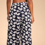 New Lulus Navy Blue White Floral Print Smocked Two Photo 1
