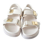 Steve Madden Slingback Sandal in Bone Size 9 Gold Detail Hook and Loop Closure Photo 0